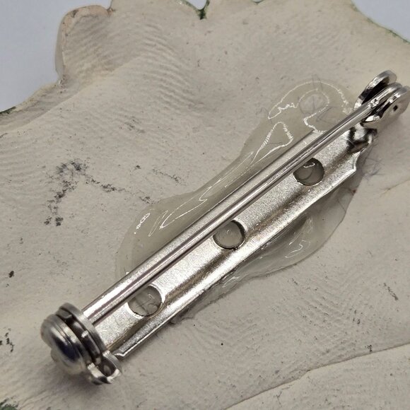 VTG Brooch Handpainted Ceramic Floral Basket Cottage Granny Core Boho Summer Pin - Picture 14 of 15